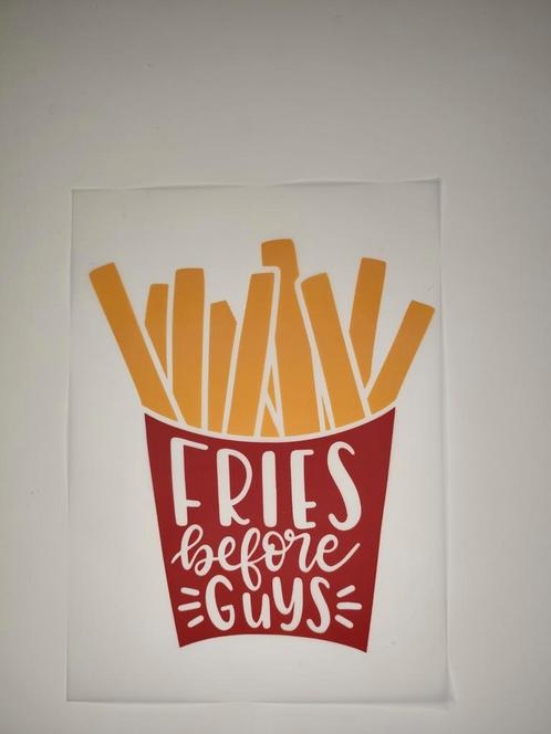 DTF transfer fries before guys, eigen ontwerpen zijn ook wel, Verzamelen, Muziek, Artiesten en Beroemdheden, Nieuw, Ophalen of Verzenden