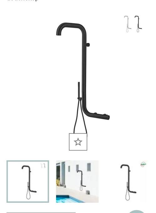 arborea douche matzwart roestvrij staal binnen en buiten, Doe-het-zelf en Verbouw, Sanitair, Nieuw, Douche, Chroom, Rvs, Ophalen