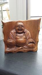 BEELDJE Houtsnijwerk Dik-Buik BOEDDHA 12 x 12 x 6 cm., Ophalen of Verzenden, Zo goed als nieuw