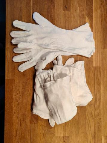 5 paar witte Sinterklaas katoenen handschoenen kort  beschikbaar voor biedingen