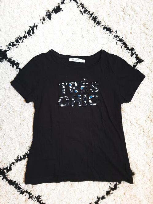 Costes T-shirt zwart met tekst maat XS, Kleding | Dames, T-shirts, Zo goed als nieuw, Maat 34 (XS) of kleiner, Zwart, Korte mouw
