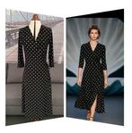 KING LOUIE retro polkadot maxi overslag jurk-L🌺nieuwstaat, Zwart, Maat 42/44 (L), Ophalen of Verzenden, Zo goed als nieuw