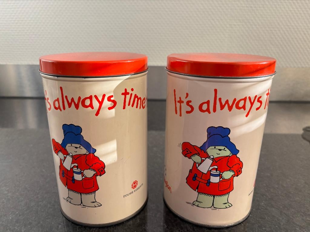 Douwe Egberts Paddington blik 1995 Always Time for Coffee 2*, Verzamelen, Blikken, Zo goed als nieuw, Koffie, Douwe Egberts, Ophalen of Verzenden