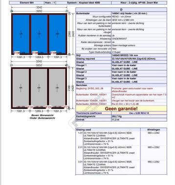 Zwart kunststof kozijn met trippelglas - Nieuw! beschikbaar voor biedingen