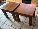 set van 2 bijzettafels, Huis en Inrichting, Tafels | Bijzettafels, Minder dan 55 cm, Vierkant, Zo goed als nieuw, Hout