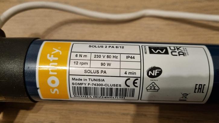 Buismotor somfy, Doe-het-zelf en Verbouw, Rolluiken, Nieuw, Overige kleuren, Elektrische bediening, Ophalen