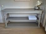 Vintage houten sidetable boekenkast dressoir grijs groen, Huis en Inrichting, Tafels | Sidetables, Ophalen, 50 tot 75 cm, Grenenhout