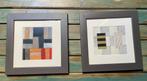 Twee leuke abstracte schilderijen, Minder dan 50 cm, Ophalen of Verzenden, Zo goed als nieuw, Minder dan 50 cm