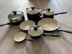 Greenpan pannenset 7-delig, Ophalen of Verzenden, Zo goed als nieuw, Rvs, Pannenset