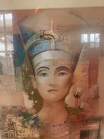 Jaodoor poster met gouden lijst Nefertite 70x82 cm, Foto of Poster, Ophalen of Verzenden, Zo goed als nieuw, 50 tot 75 cm