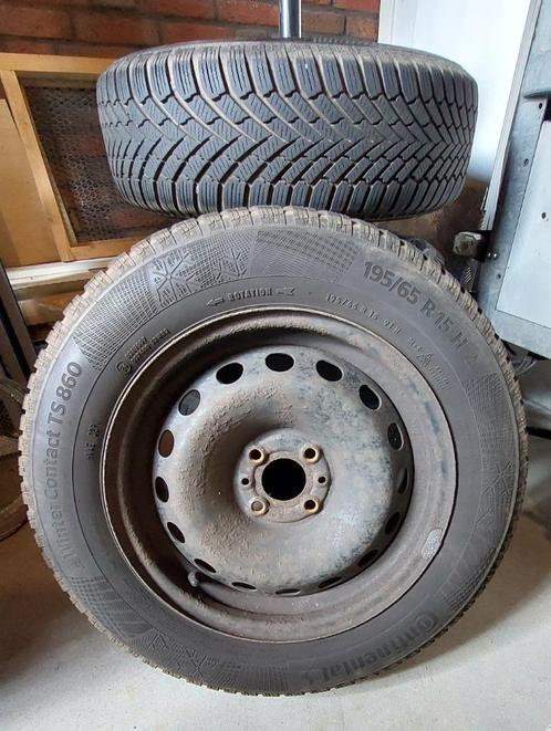 Winterbanden met velgen 195/65/R15, Auto-onderdelen, Banden en Velgen, Banden en Velgen, Winterbanden, 15 inch, 195 mm, Personenwagen