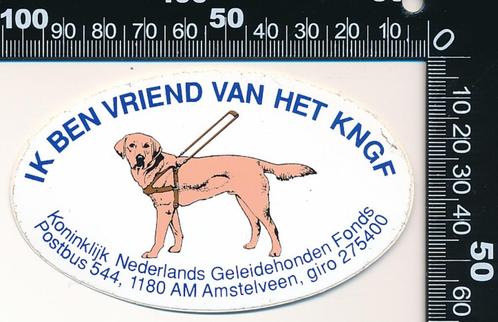 Sticker: KNFG Geleidehonden - Ik ben een vriend van het KNGF, Verzamelen, Stickers, Ophalen of Verzenden