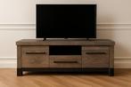 Televisiekast industrieel TV-meubel zwart staal hout 140cm, Ophalen, Gebruikt, 100 tot 150 cm, Minder dan 100 cm