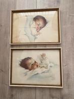 Twee Baby Bessie Pease Gutmann schilderijtjes vintage, Ophalen