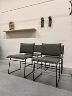 4 Nieuw Jess Design Norman eetkamerstoel Grijs leer Stoel, Nieuw, Leer, Ophalen of Verzenden, Vier