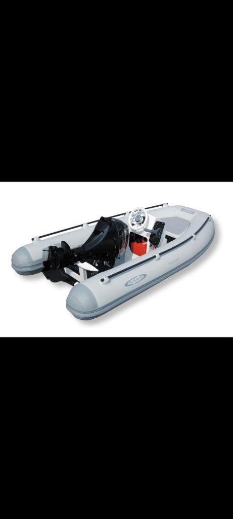 Rubberboot rib met stuur en suzuki 9.9 4takt, Watersport en Boten, Rubberboten, Gebruikt, Overige merken, Aluminium, Minder dan 70 pk