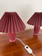 Lampen met lamenkap, Huis en Inrichting, Lampen | Tafellampen, Ophalen, Gebruikt, Vintage retro, Minder dan 50 cm