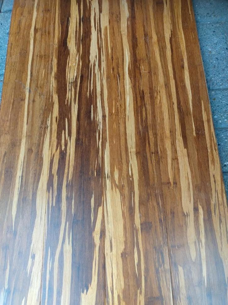 45 m2 nieuwe bamboe vloer massief hout, Doe-het-zelf en Verbouw, Vloerdelen en Plavuizen, Nieuw, Hout, 10 tot 30 cm, Ophalen of Verzenden