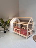 Junior Huisjesbed Rosa 70x150 of 70x160, Ophalen, 140 tot 160 cm, 70 tot 85 cm, Lattenbodem