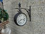 stationsklok voor aan de muur bruin, Ophalen of Verzenden, Zo goed als nieuw, Wandklok