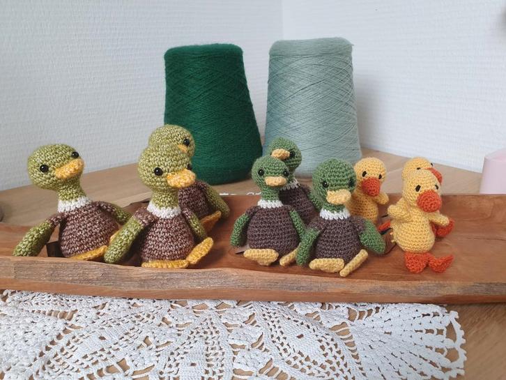 Handgemaakte gehaakte eendjes, Kinderen en Baby's, Speelgoed | Knuffels en Pluche, Zo goed als nieuw, Overige typen, Ophalen of Verzenden