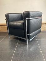 2 Cassina LC 2 fauteuils, zwart leder, Huis en Inrichting, Minder dan 75 cm, Design, Cassina, Ophalen of Verzenden