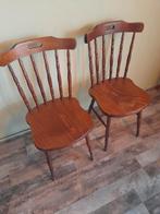 2 eetkamerstoelen spijlen stoelen vintage, Antiek en Kunst, Antiek | Meubels | Stoelen en Banken, Ophalen of Verzenden