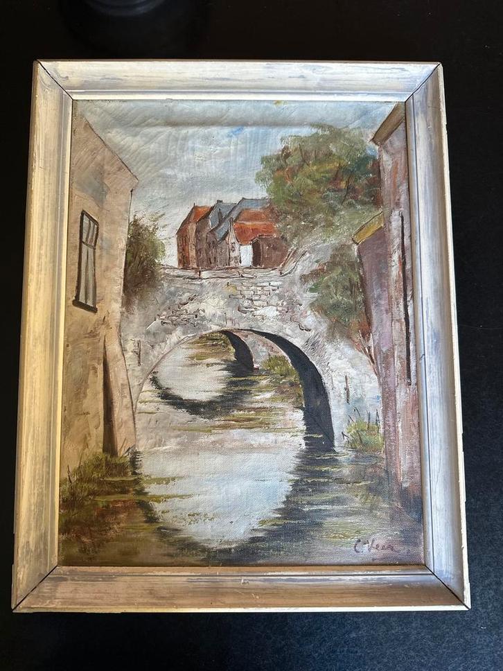 Schilderij: binnendieze Den Bosch, Antiek en Kunst, Kunst | Schilderijen | Klassiek, Ophalen of Verzenden