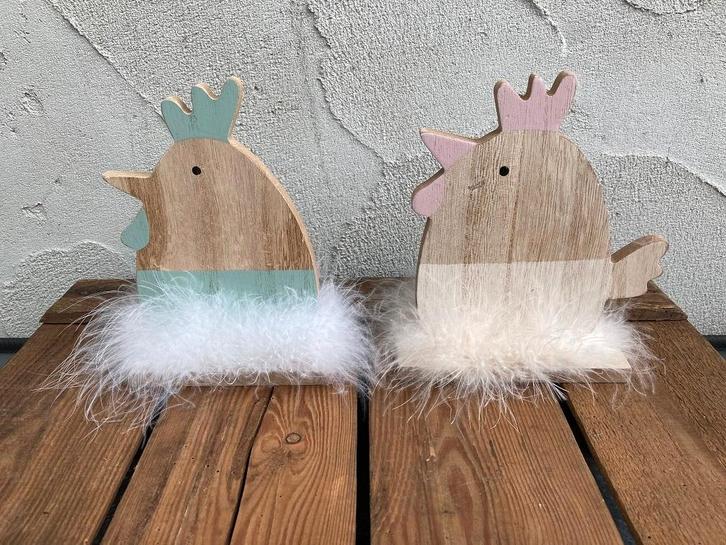 HOUT DECO PASEN 176-177 KIP EI NIEUW, Diversen, Pasen, Nieuw, Ophalen of Verzenden