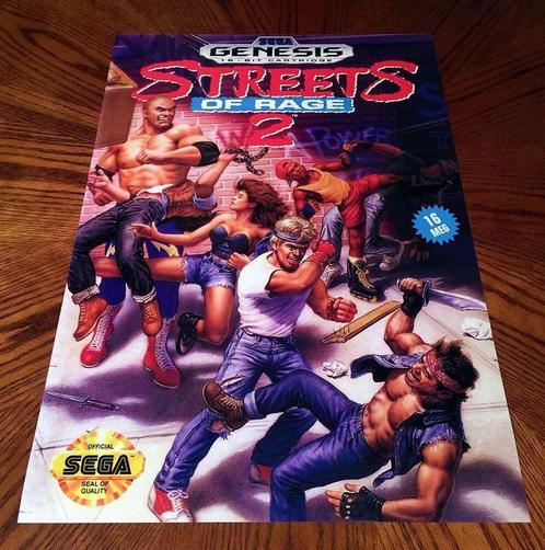 STREETS OF RAGE 2 Sega Genesis videogame Poster, Verzamelen, Posters, Nieuw, Rechthoekig Staand, Verzenden