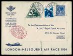 1934 LONON-MELBOURNE air race speciale enveloppe, Ophalen of Verzenden, Envelop