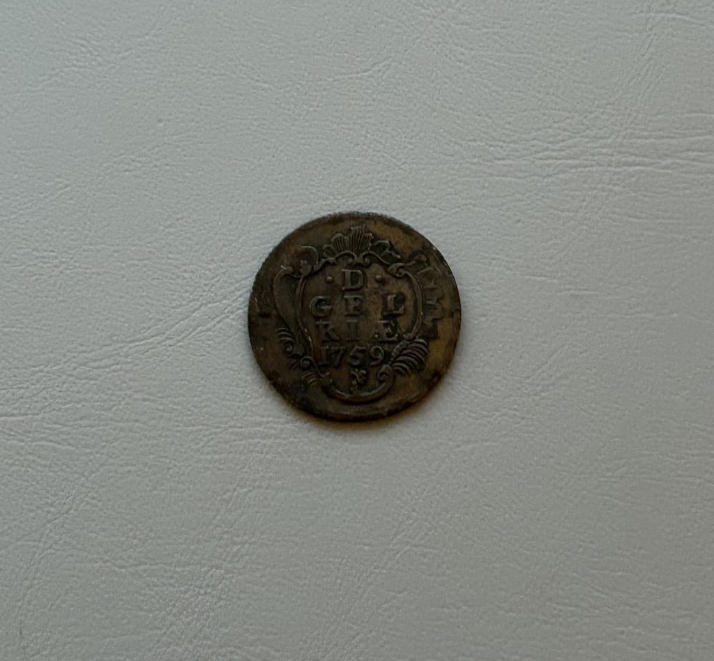 Koperen 1 Duit 1759 Nederland, Ophalen of Verzenden, Vóór koninkrijk, Overige waardes