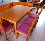 Grenen houten eetkamer set eettafel + 4 stoelen eethoek, 4 tot 6 stoelen, Gebruikt, Ophalen