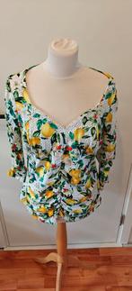 Frisse dames top / shirt citroen stipjes MS Mode xl, Kleding | Dames, Tops, Ophalen of Verzenden, Zo goed als nieuw, Maat 46/48 (XL) of groter