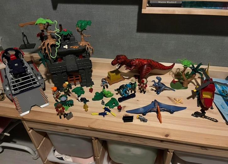 Playmobil Dino Speelset Airboot & Fort, Kinderen en Baby's, Speelgoed | Playmobil, Gebruikt, Complete set, Ophalen of Verzenden