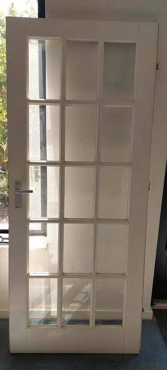 houten binnendeur met Facet geslepen glas beschikbaar voor biedingen