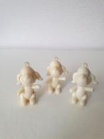 Set 3 oude, vintage, witte kunststof hondjes. Hangers., Antiek en Kunst, Ophalen of Verzenden