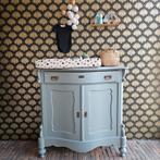 Mooie lichtblauwe biedermeier commode/dressior, Ophalen, Zo goed als nieuw, Minder dan 50 cm