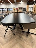 Deens ovale eiken eettafel – zwart gelakt 300x110cm, Ophalen, 200 cm of meer, 50 tot 100 cm, Zo goed als nieuw