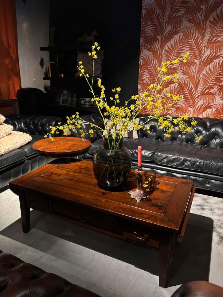 Teakhouten Manorstyle Salontafel  Uitklapbaar zgan, Antiek en Kunst, Antiek | Meubels | Tafels, Ophalen of Verzenden