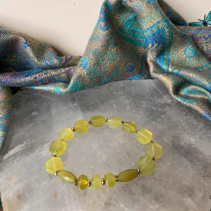 Peridoot olivijn geluk beschermt straling intuïtie zuivert, Sieraden, Tassen en Uiterlijk, Armbanden, Nieuw, Groen, Met bedels of kralen