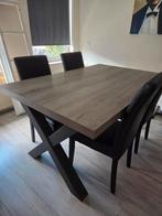 Mooie grijze eettafel, Ophalen, Zo goed als nieuw, Rechthoekig, 50 tot 100 cm