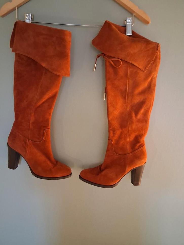 Oranje Hoge Laarzen, Kleding | Dames, Schoenen, Zo goed als nieuw, Hoge laarzen, Oranje, Ophalen of Verzenden
