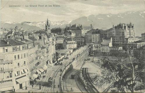 (379-005-003) Lausanne Le Grand Pont et les Alpes, Verzamelen, Ansichtkaarten | Buitenland, Overig Europa, Verzenden