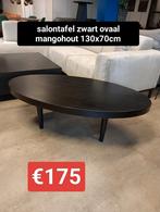 Nieuwe salontafel zwart ovaal mangohout 130x70cm €175, Ophalen, ., Nieuw, .