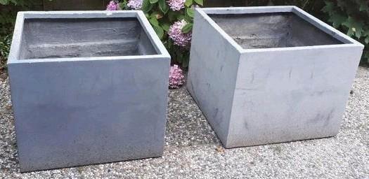 Zeer mooie fiberstone plantenbakken 65x65cm 90,- p/st, Tuin en Terras, Bloembakken en Plantenbakken, Zo goed als nieuw, Kunststof