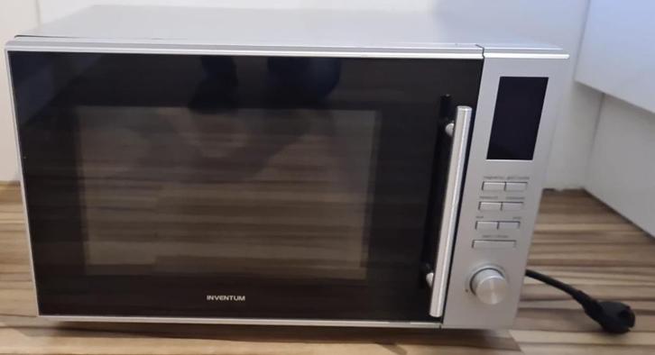 Inventum MN305C Zilver combimagnetron 30 l. hete lucht grill, Witgoed en Apparatuur, Magnetrons, Zo goed als nieuw, Vrijstaand