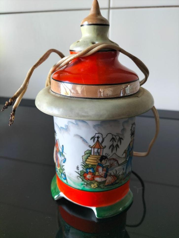 Vintage Oosterse parfumlamp porselein jaren 50, Huis en Inrichting, Lampen | Tafellampen, Gebruikt, Minder dan 50 cm, Overige materialen