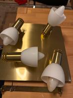Vintage plofond lamp met 4 Lampen, Ophalen of Verzenden, Gebruikt, Metaal