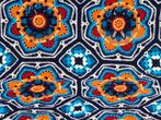 ️Gehaakte deken/plaid Persian tiles. Handgemaakt., Ophalen of Verzenden, Zo goed als nieuw